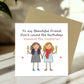 BEST FRIEND Birthday Card With Kraft Envelope Bestie BFF