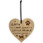 Funny Cat Gift For Cat Lovers Hanging Wood Heart Home Decor