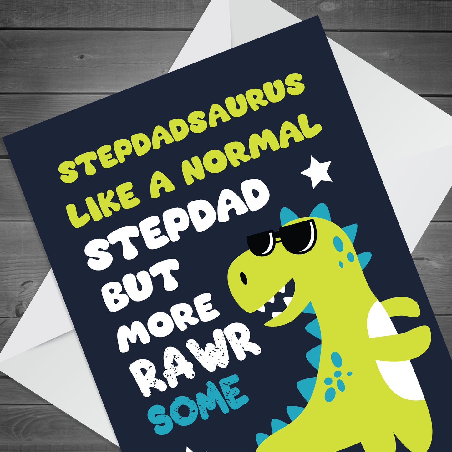 Fathers Day Cards for Stepdad Stepdadsaurus Stepdad Birthday