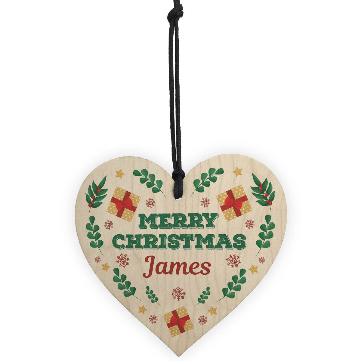 Personalised Merry Christmas Heart Gift For Friends Family