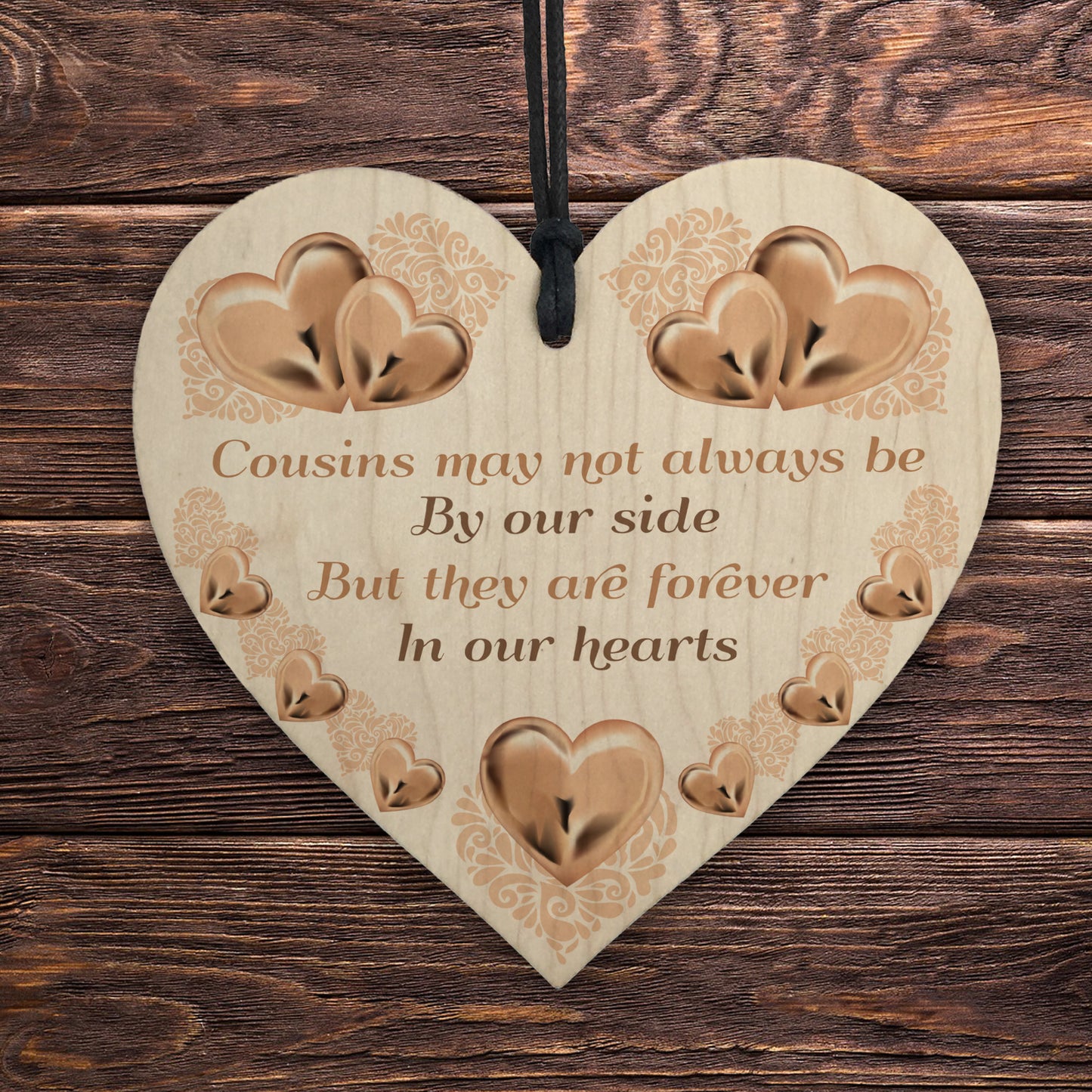 Cousin Birthday Gifts Wood Heart Keepsake Gift For Cousin Family