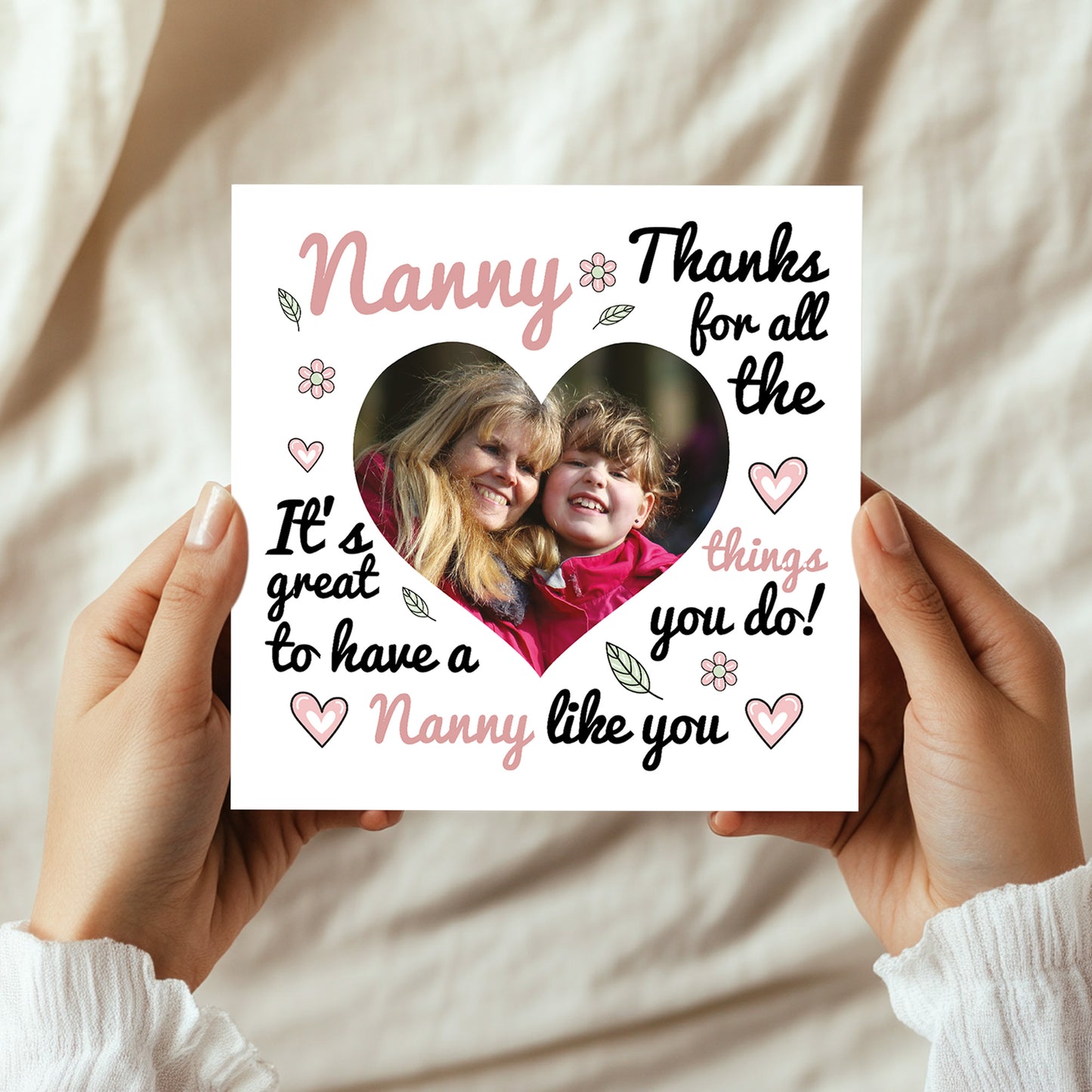 Thank You Card For Nanny Personalised Card From Grandaughter