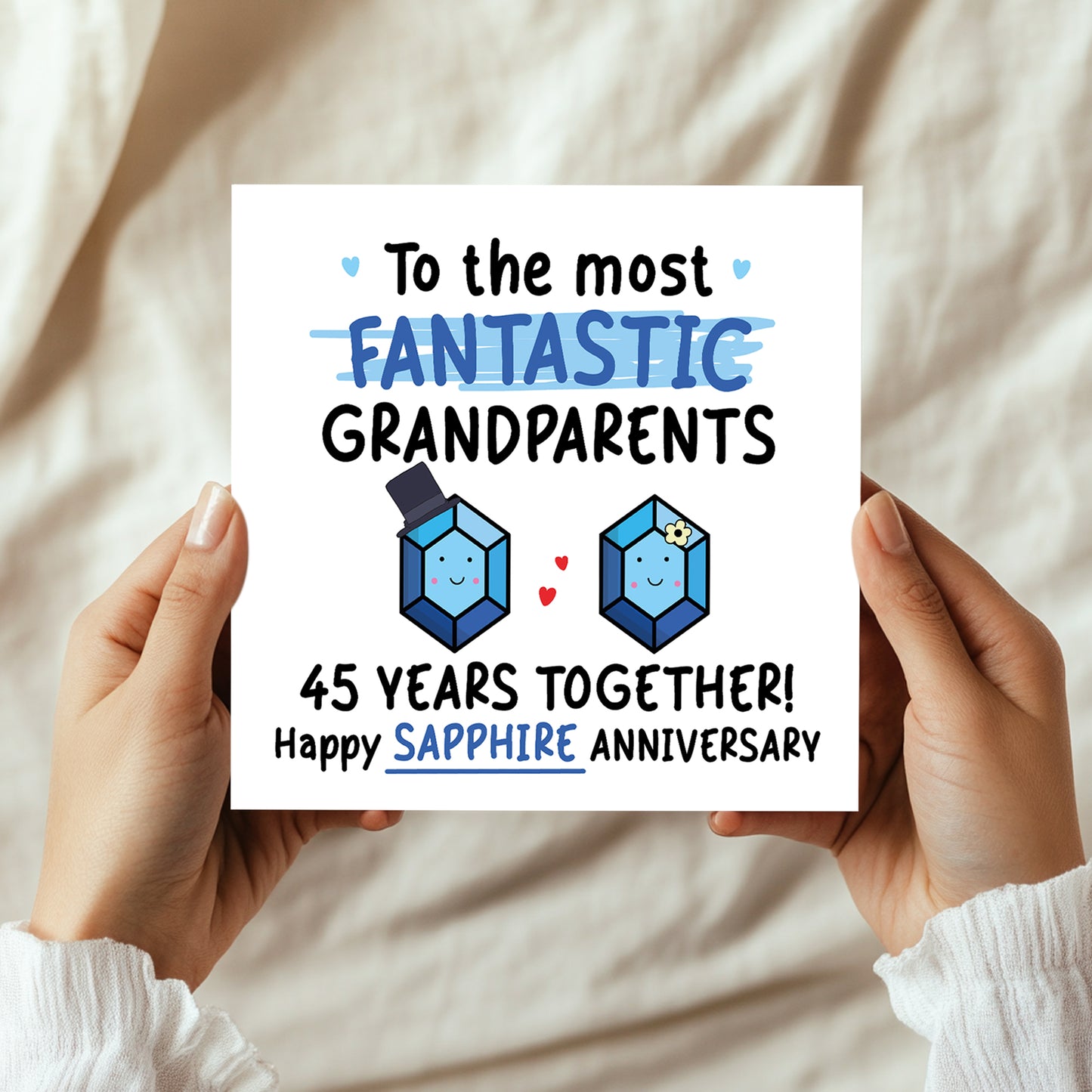 Sapphire Anniversary Card for Grandparents 45th Anniversary Card