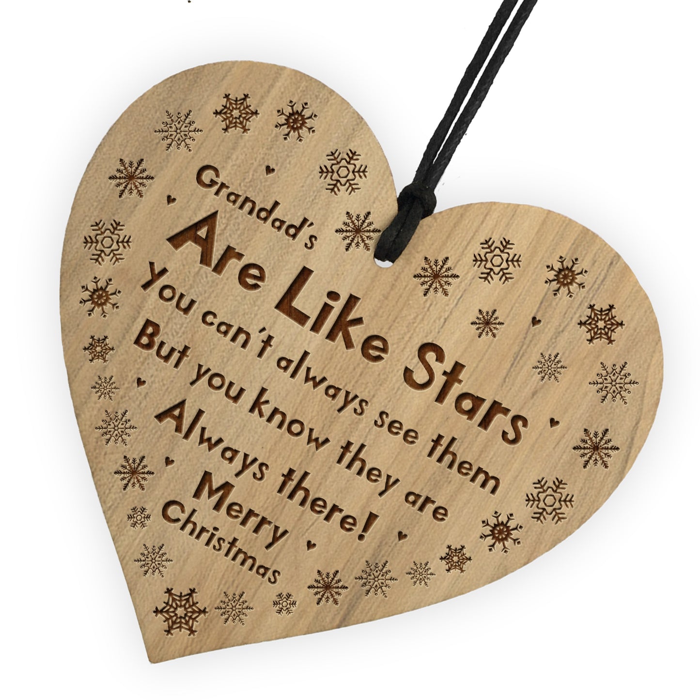 Grandad Christmas Wooden Heart Gift For Grandfather Gift
