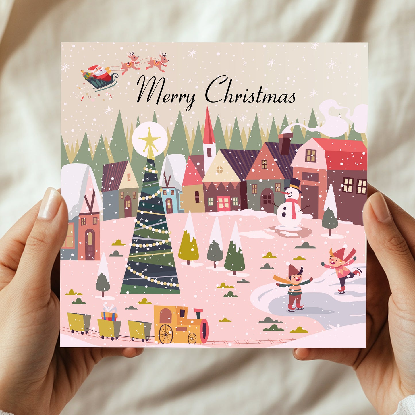 Merry Christmas Card For Girls Women Xmas Greetings Card Seasons