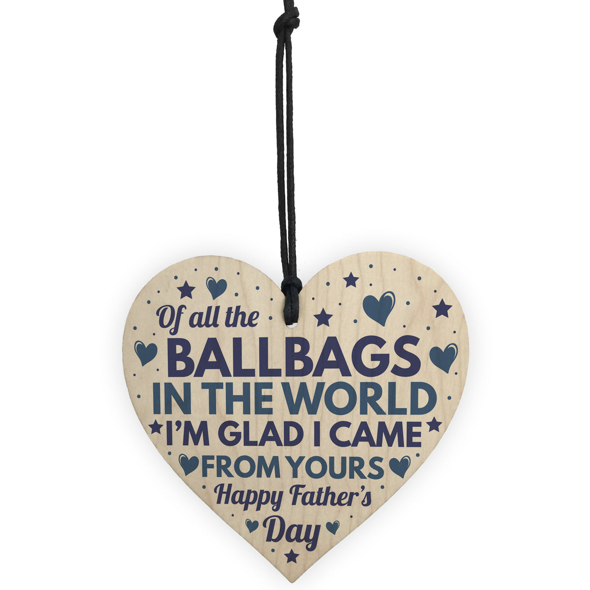 Funny Fathers Day Card and Wooden Heart Novelty Fathers Day Joke