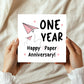 Funny Paper Anniversary Card For Husband 1st Anniversary Card