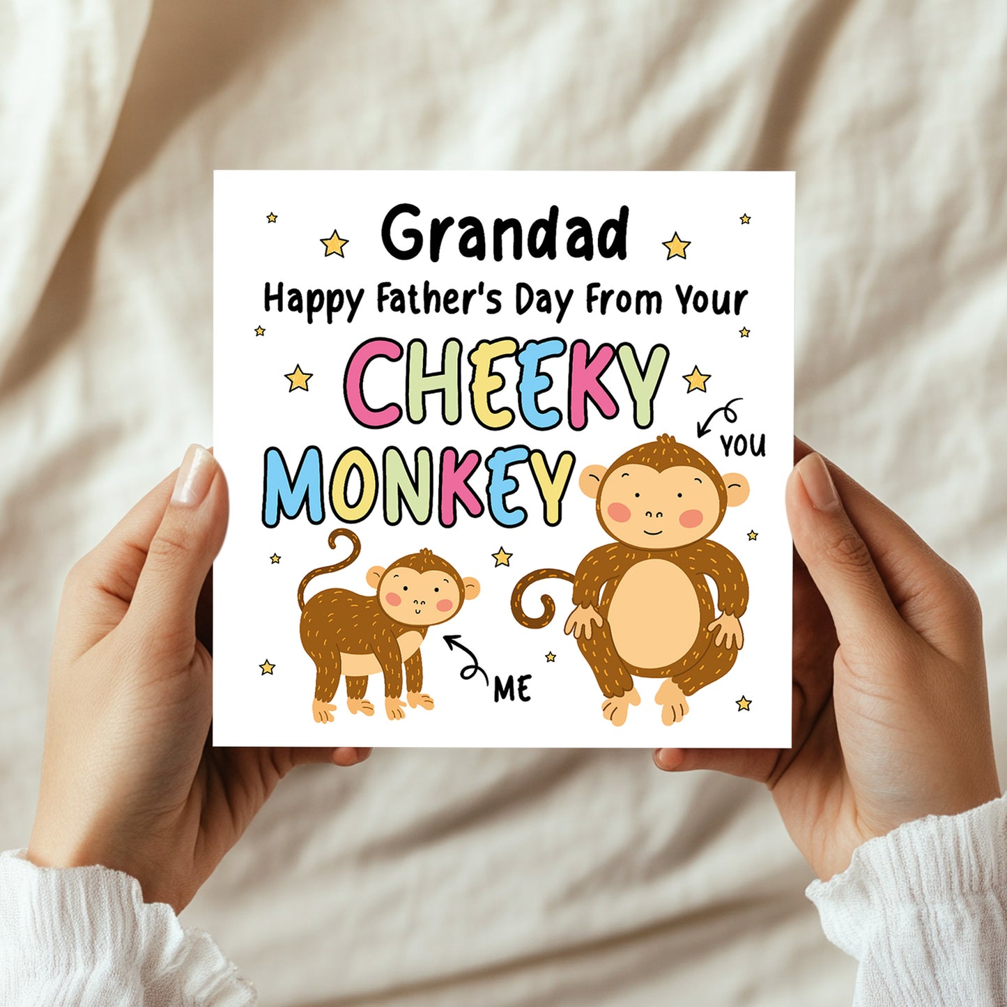 Fathers Day Card for Grandad From Your Cheeky Monkey Funny