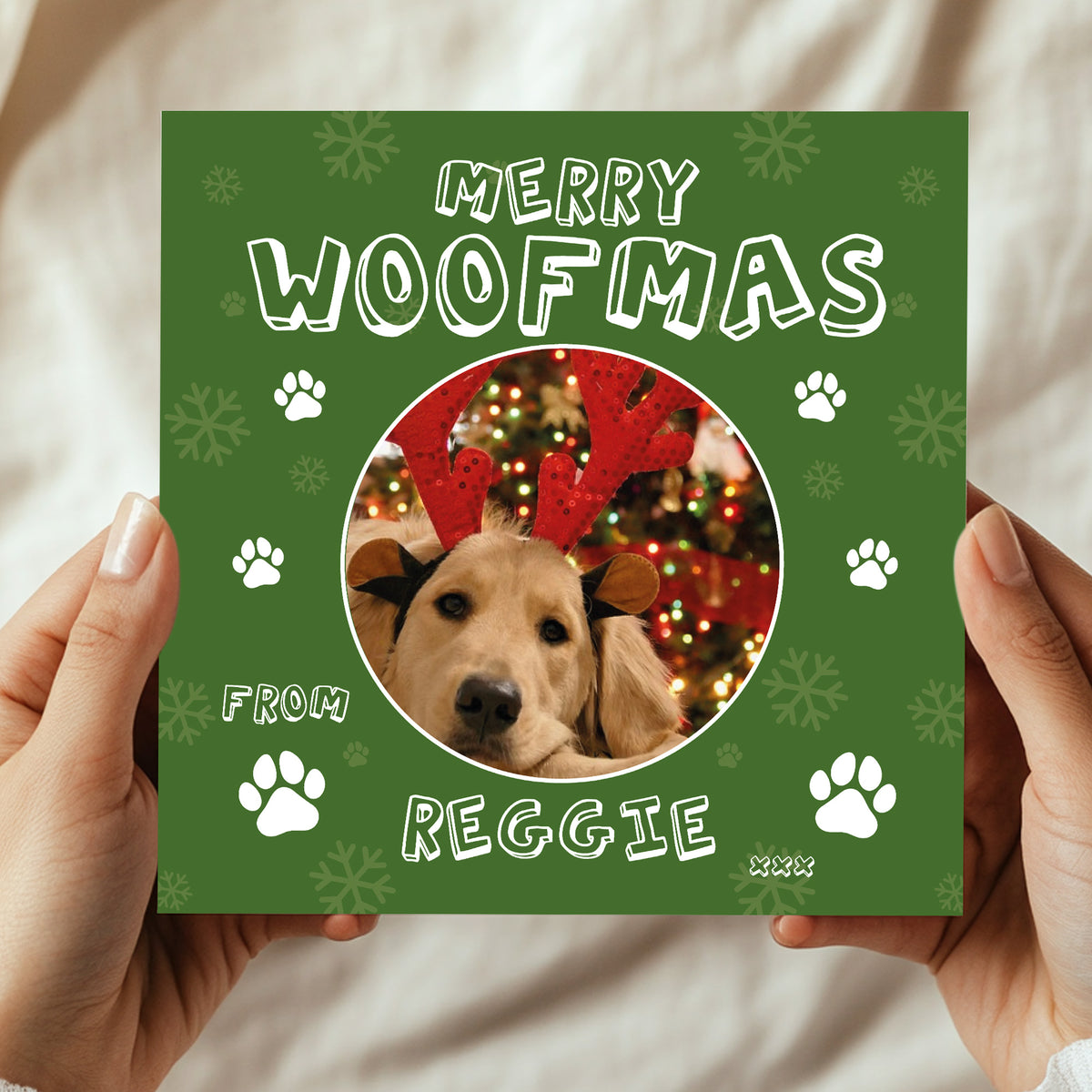 Christmas Card From Dog Puppy MERRY WOOFMAS Card For Mum Dad