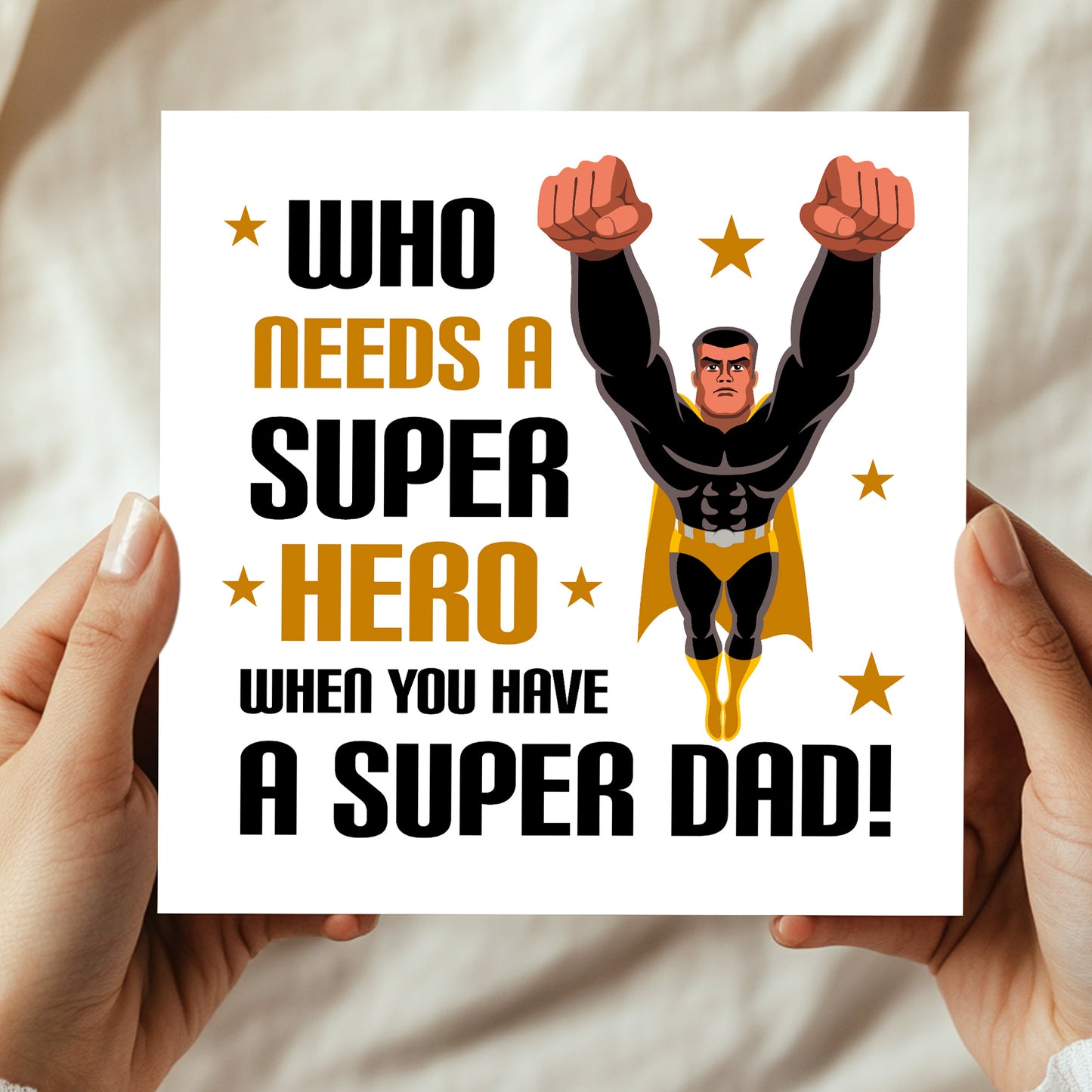 Superhero Dad Card For Fathers Day Birthday Novelty 145x145mm