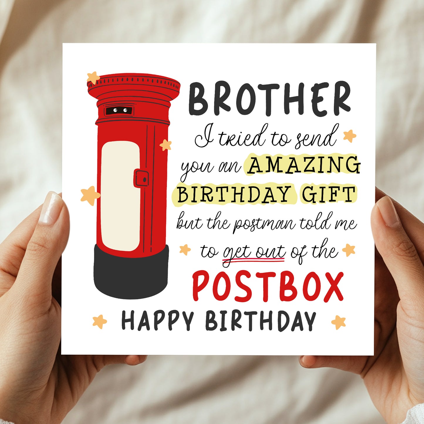Funny Birthday Card For Brother Novelty Birthday Card For Him