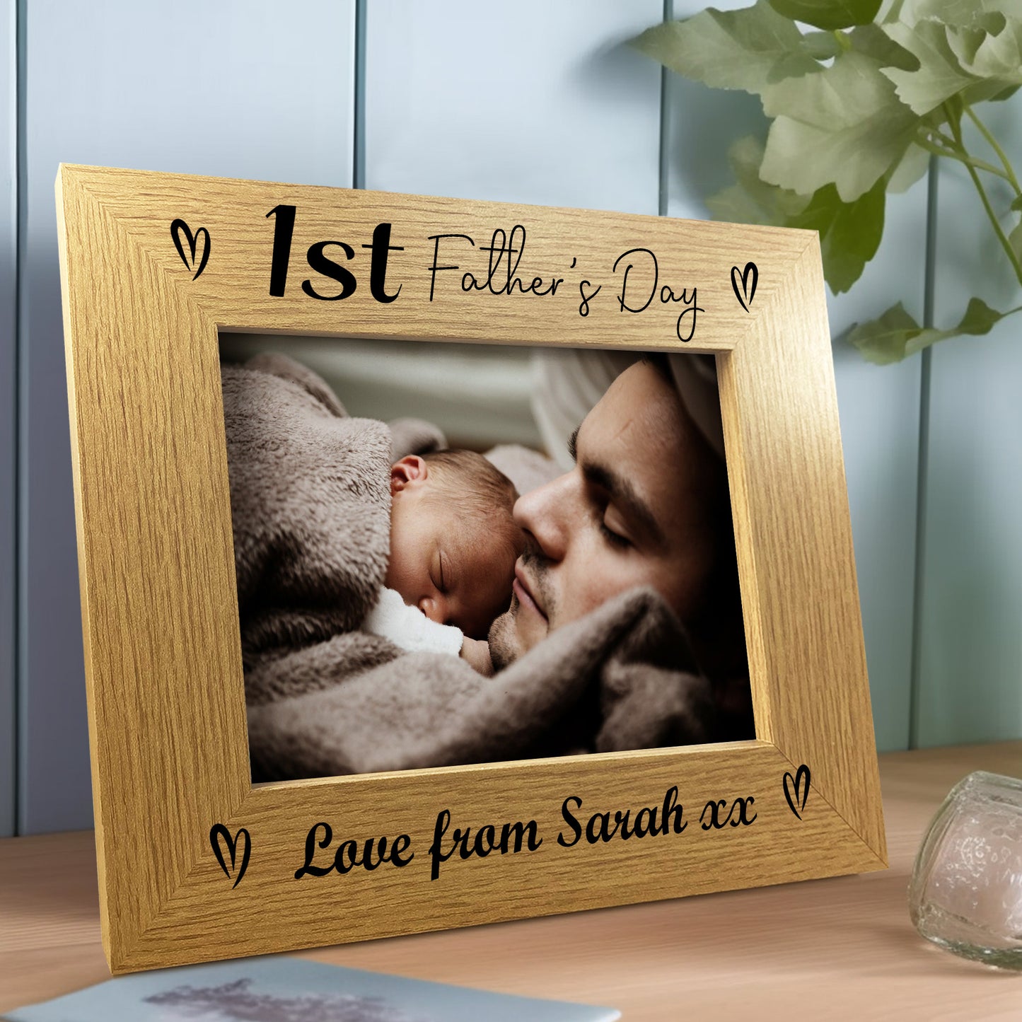 Personalised 1st Fathers Day 7x5 Photo Frame First Fathers Day