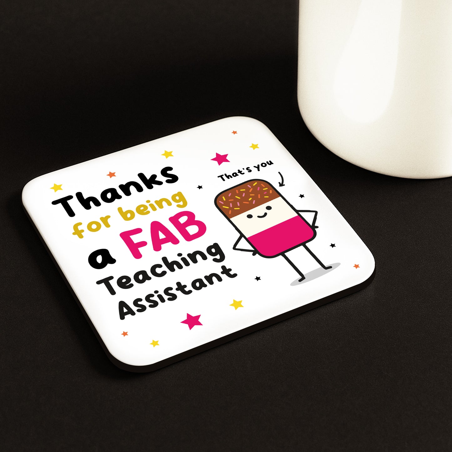 Teaching Assistant Coaster Thank You Gift FAB TA Teacher Gifts