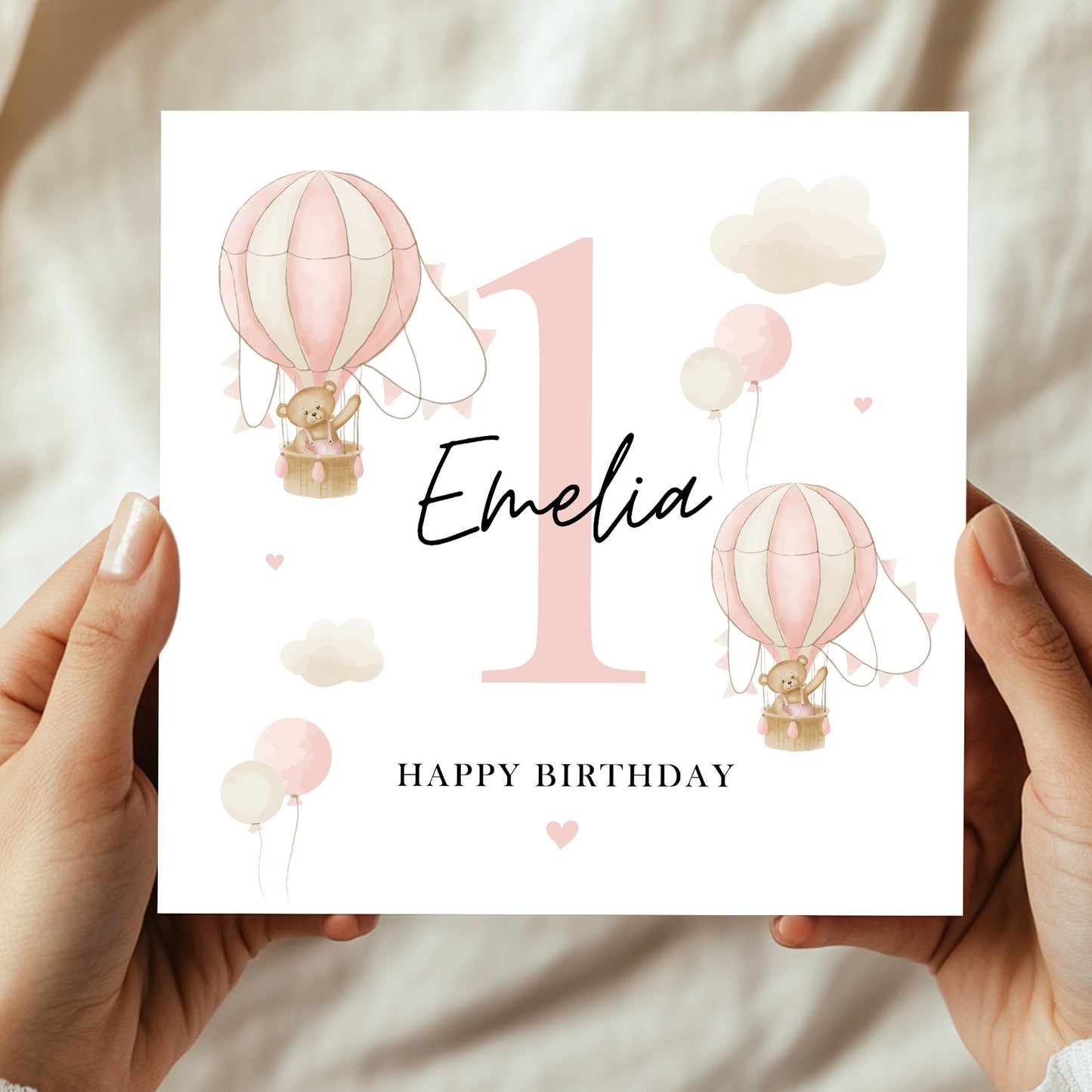 Personalised 1st Birthday Card Baby Girl First Birthday Card