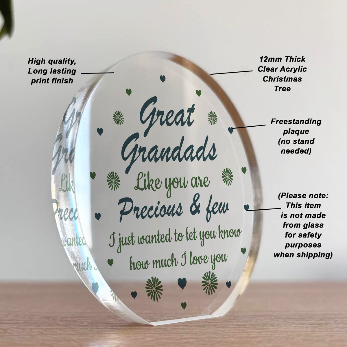 Great Grandad Gift Precious And Few Acrylic Plaque Great Grandad