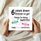 Funny Sugar Anniversary Card For Husband Wife 6th Anniversary