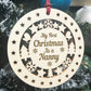 My First Christmas As A Nanny Wooden Hanging Bauble DecorationTh