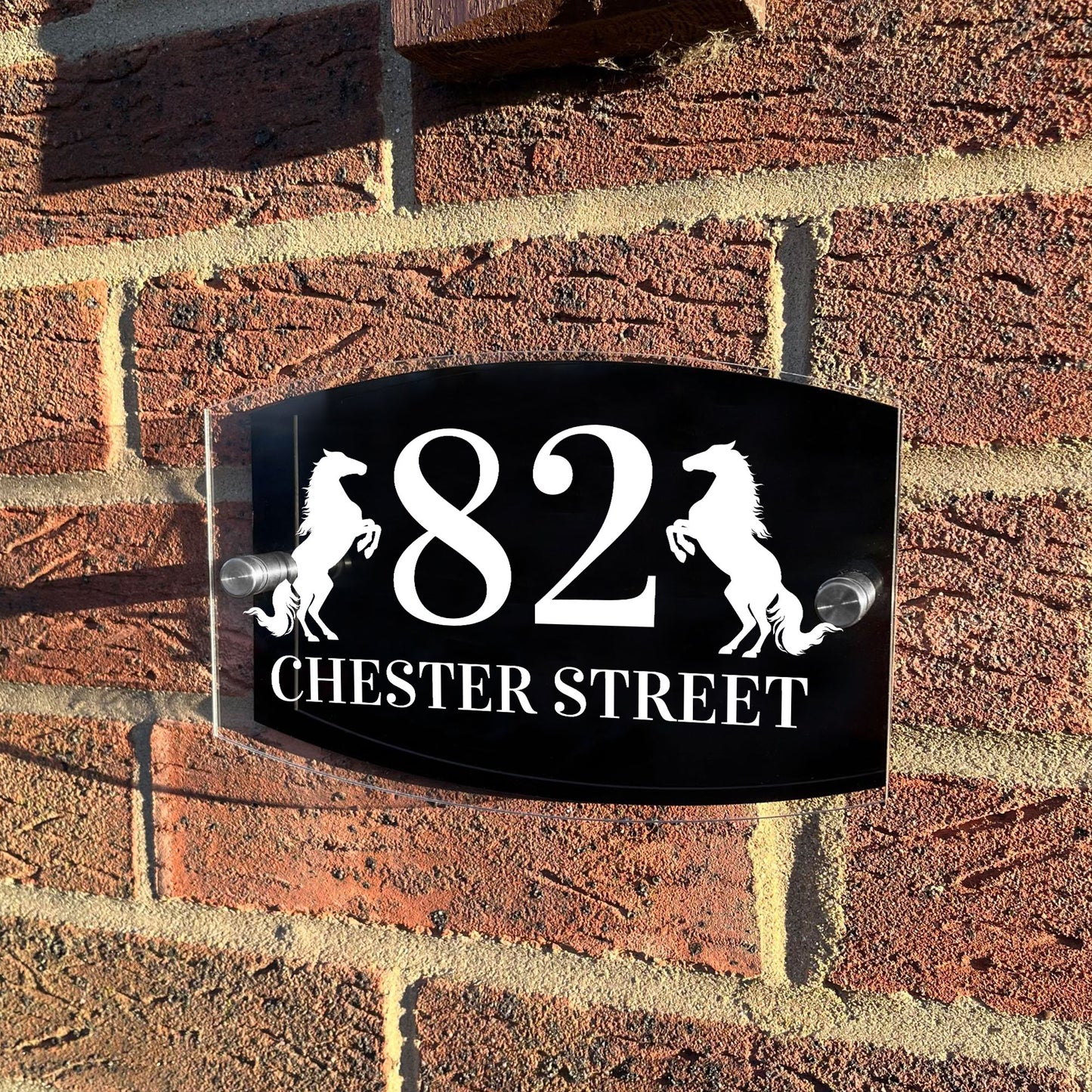 Personalised House Sign Plaque Door Number 1 - 999 Horse Theme