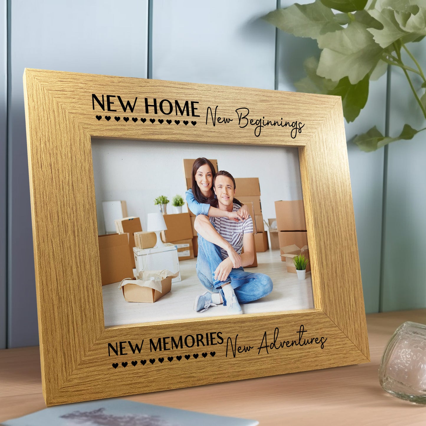 NEW HOME New Beginnings Gift For NEW HOME Oak Photo Frame