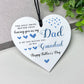 Dad and Grandad Gift For Fathers Day White Hanging Heart Gift