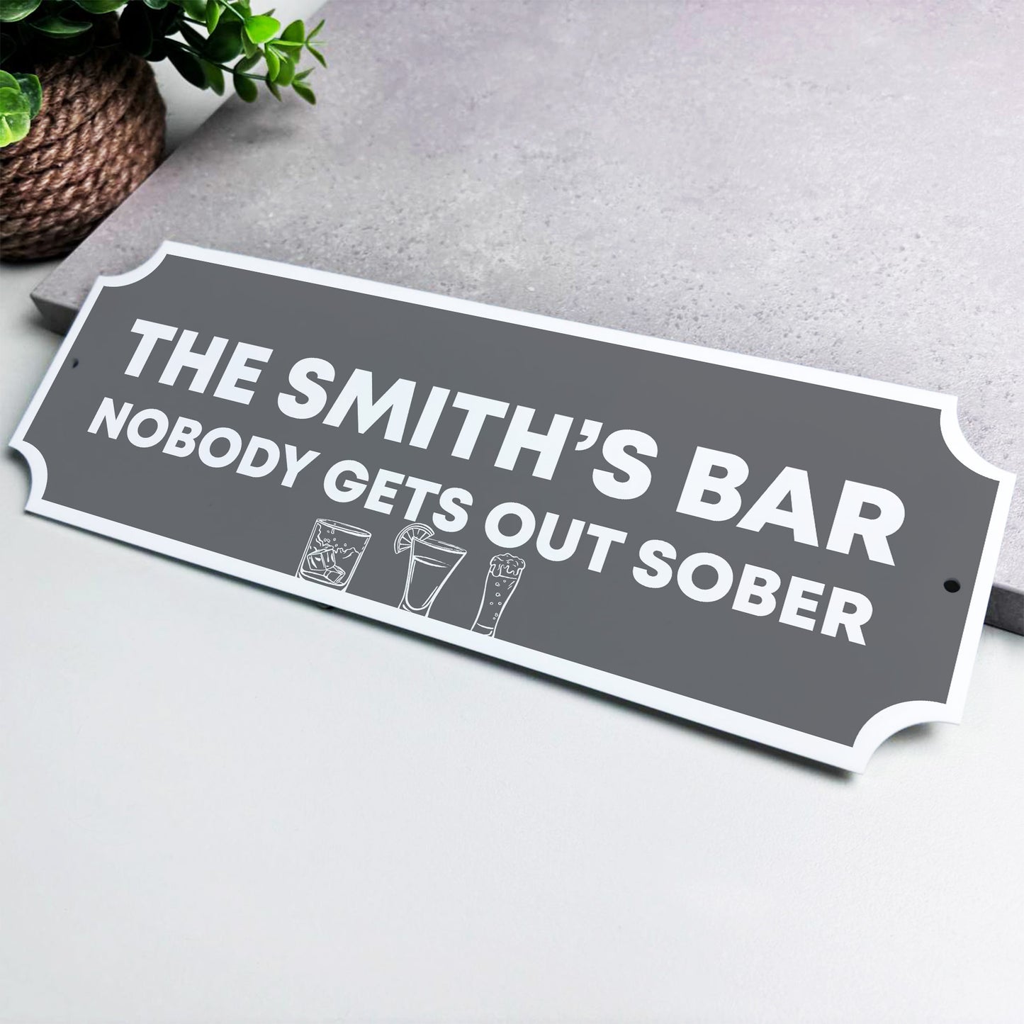 Bar Sign For Home Bar Funny Nobody Gets Out Sober For Man Cave