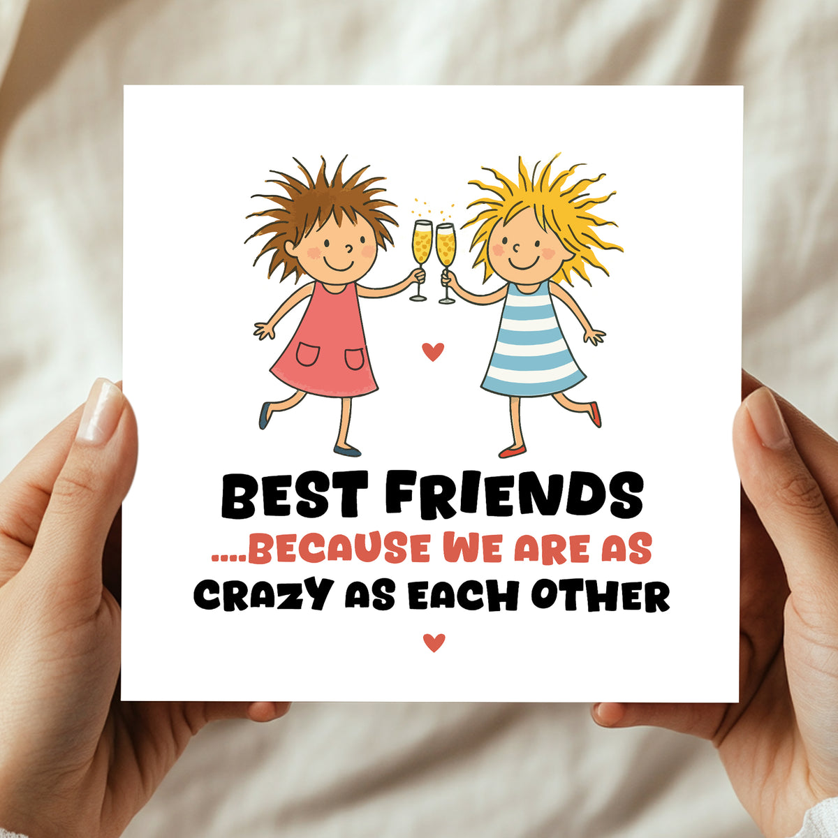 Funny Card For Best Friend CRAZY AS EACH OTHER Xmas Birthday
