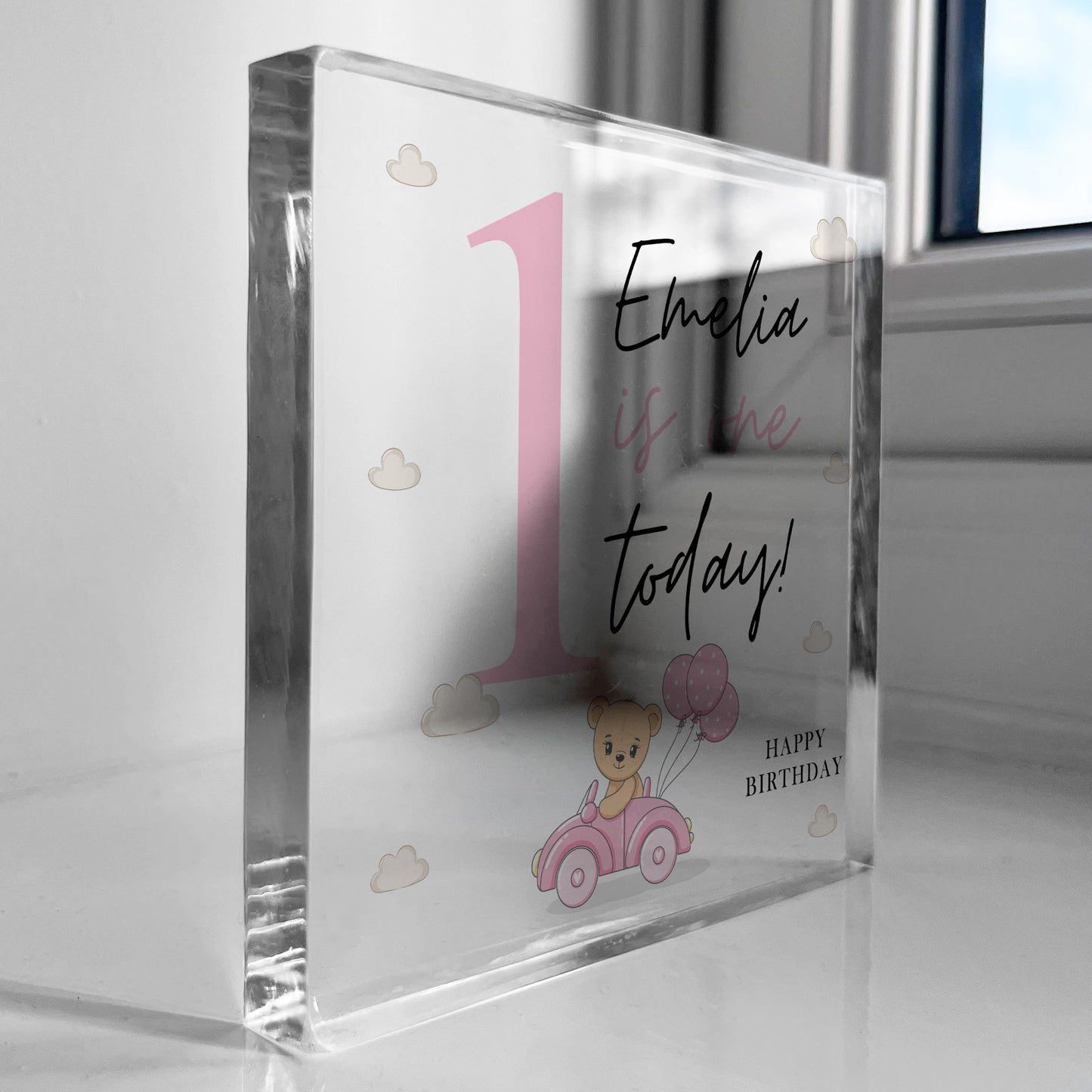 1st Birthday Gift For Baby Girl ONE TODAY Personalised Plaque