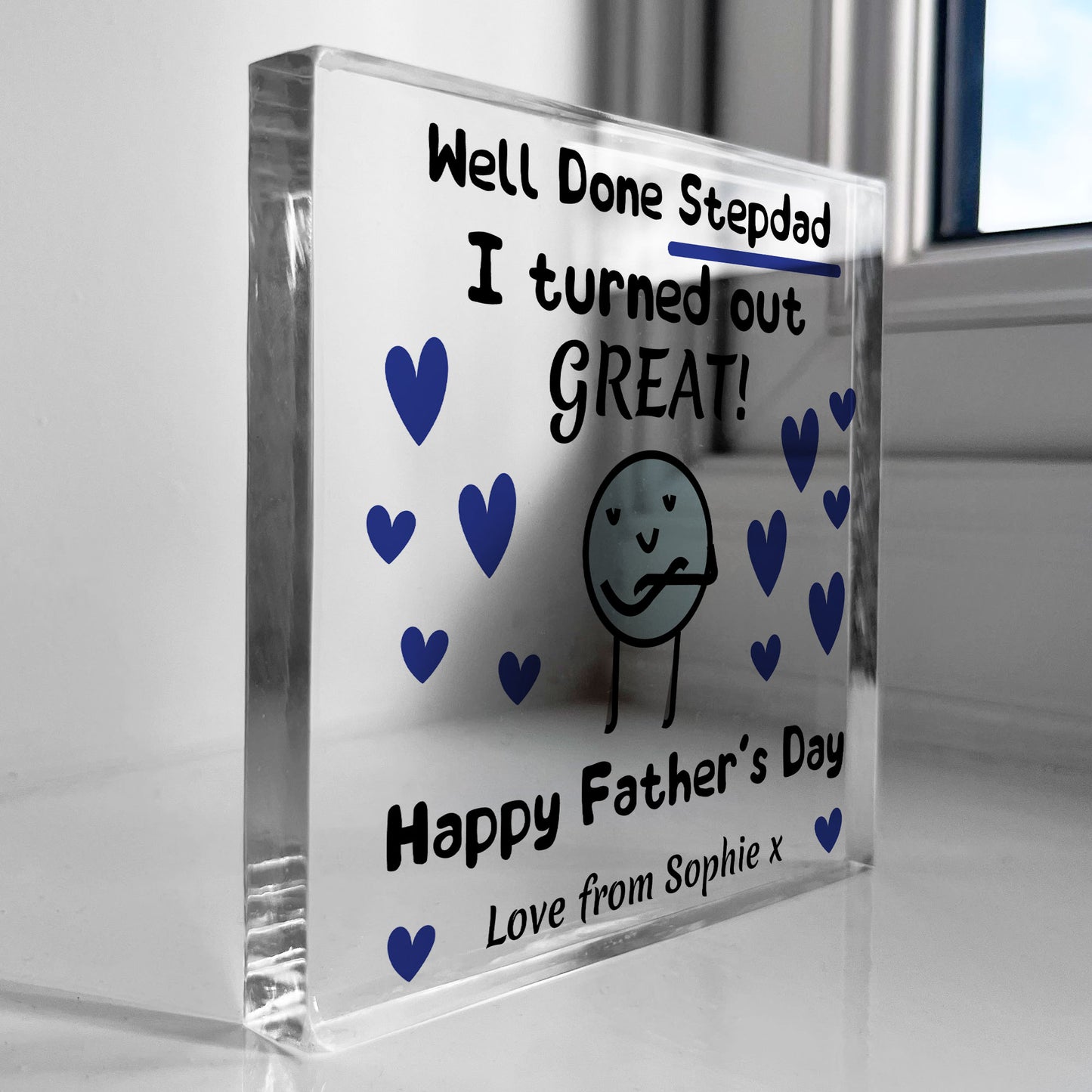 FUNNY JOKE Gift For Stepdad For Fathers Day Personalised Block
