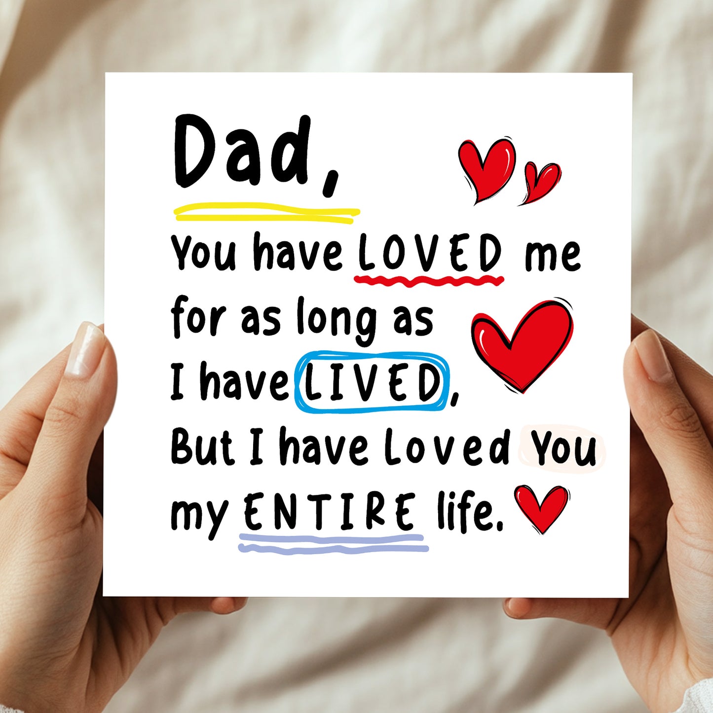 Card For Dad With Kraft Envelope Included Dad Cards For Birthday