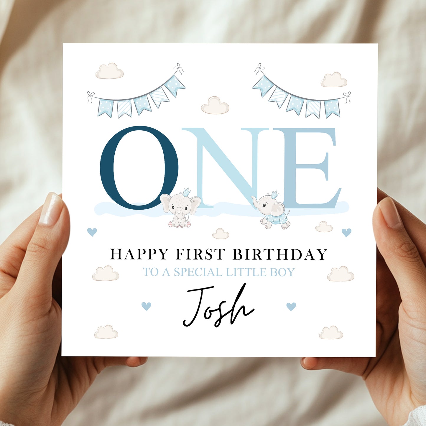 Personalised First Birthday Card For Special Little Boy Son