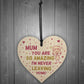 Funny Mum Card and Wood Heart Novelty Mum Gift From Daughter Son