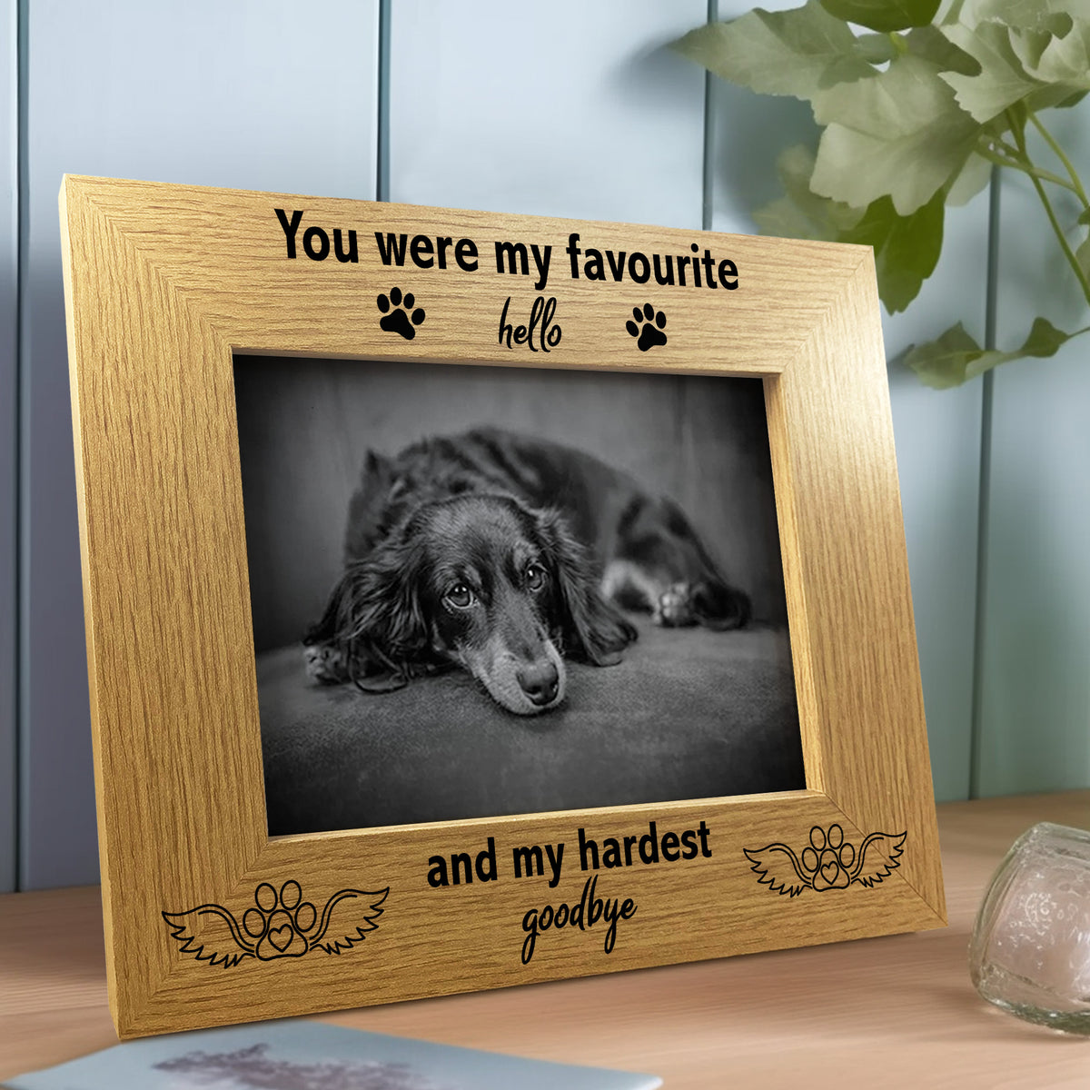 Keepsake Memorial Photo Frame For Dog Puppy Pet Hardest Goodbye