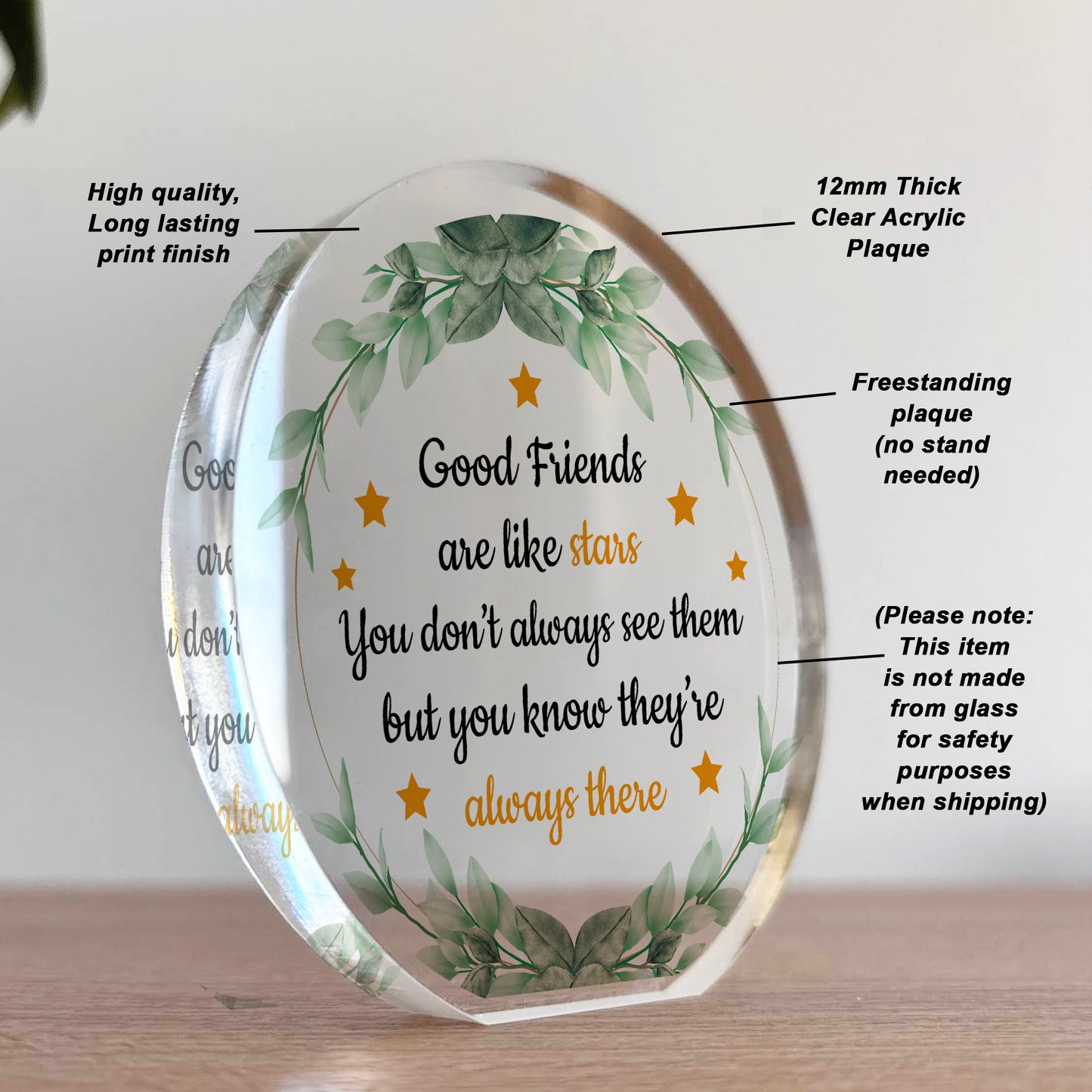 Gift For Long Distance Friend Acrylic Plaque Good Friends Gifts