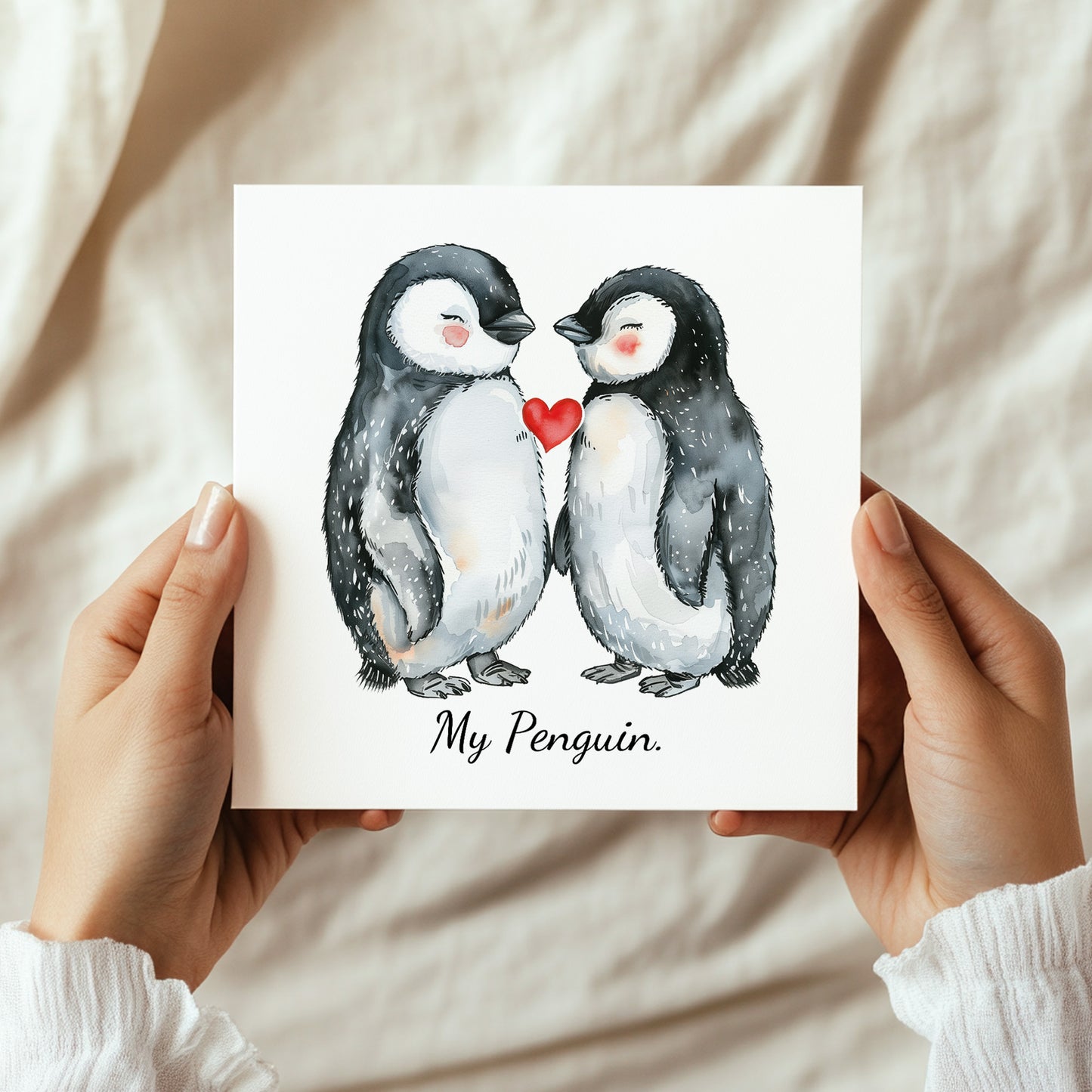 MY PENGIN Card For Valentines Day Anniversary Greetings Card