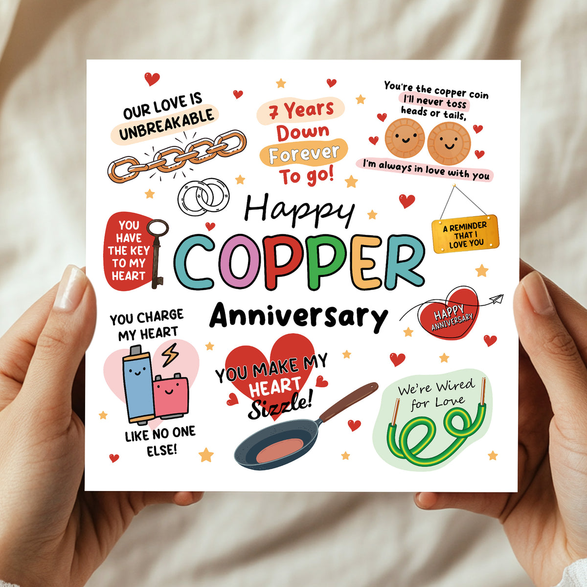 Funny 7th Anniversary Card Copper Anniversary Cards For Husband