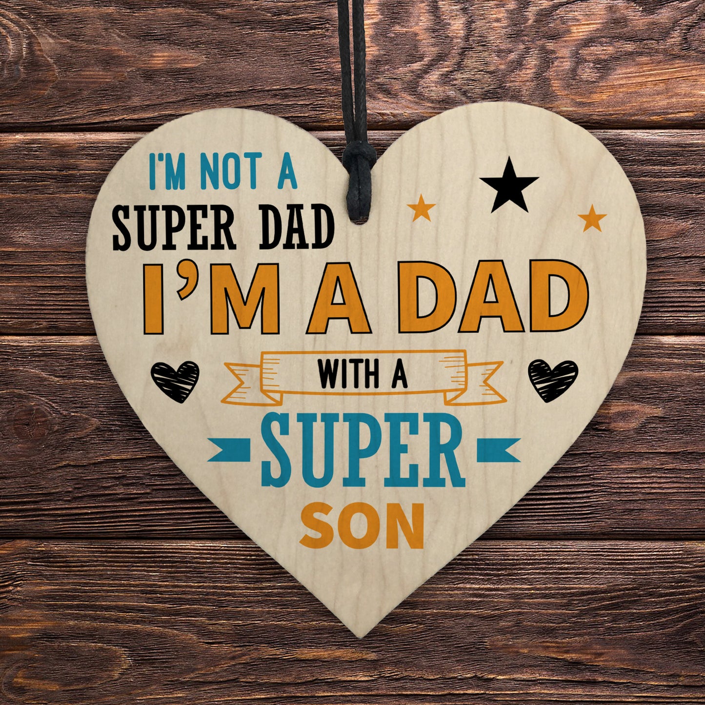 Funny Dad Gifts From Son Wooden Heart Dad Gift For Birthday