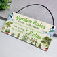 Garden Signs For Outside Hanging Garden Rules Sign For Yard