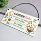 Garden Sign For Outside Hanging Robin Garden Rules Sign