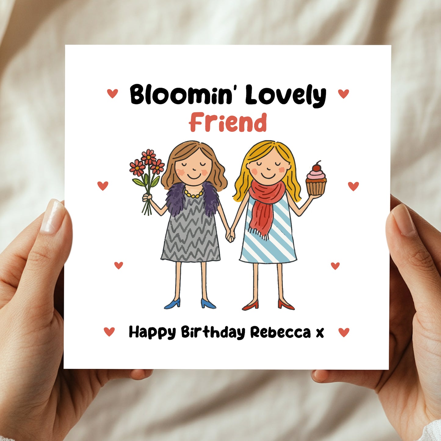 Birthday Card For Friend Personalised BLOOMIN LOVELY FRIEND Card