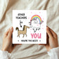 Funny Card For Teacher Thank You Card Leaving School Unicorn