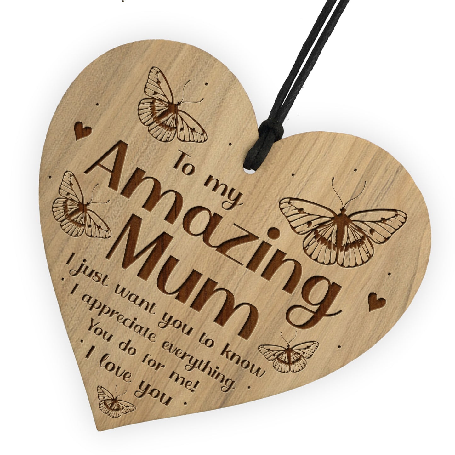 Gift For Amazing Mum Mothers Day Birthday Gift Wood Heart