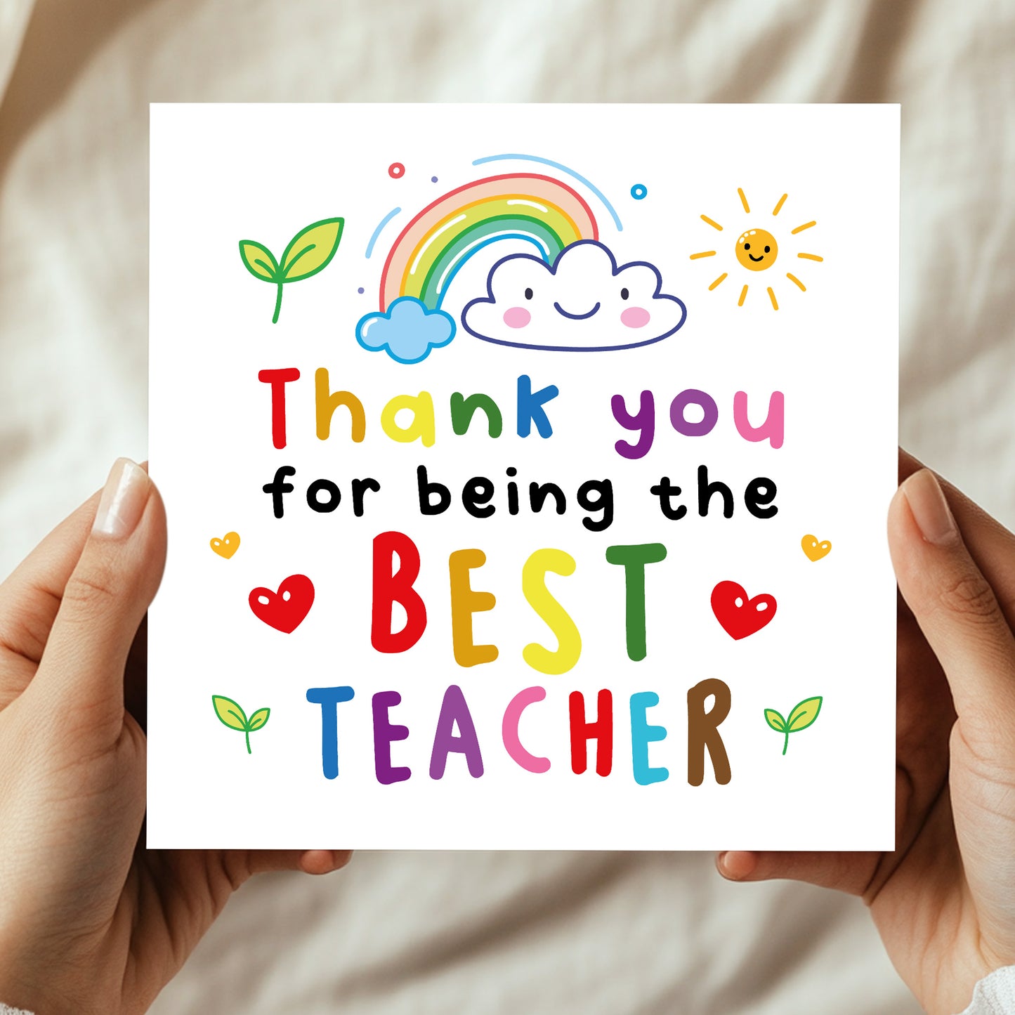Teacher Card For Best Teacher Thank You Cards for Teacher Card
