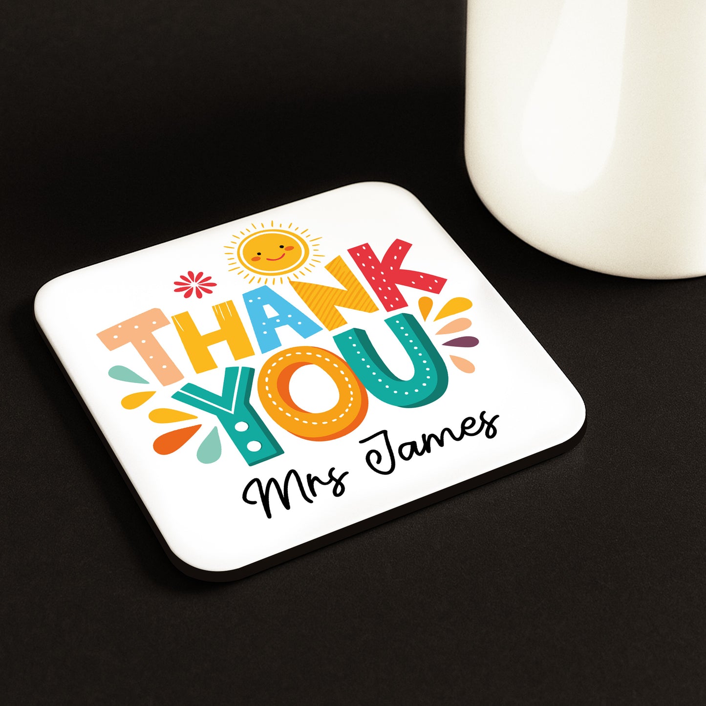 Thank You Gift For Teacher Personalised Coaster From Student