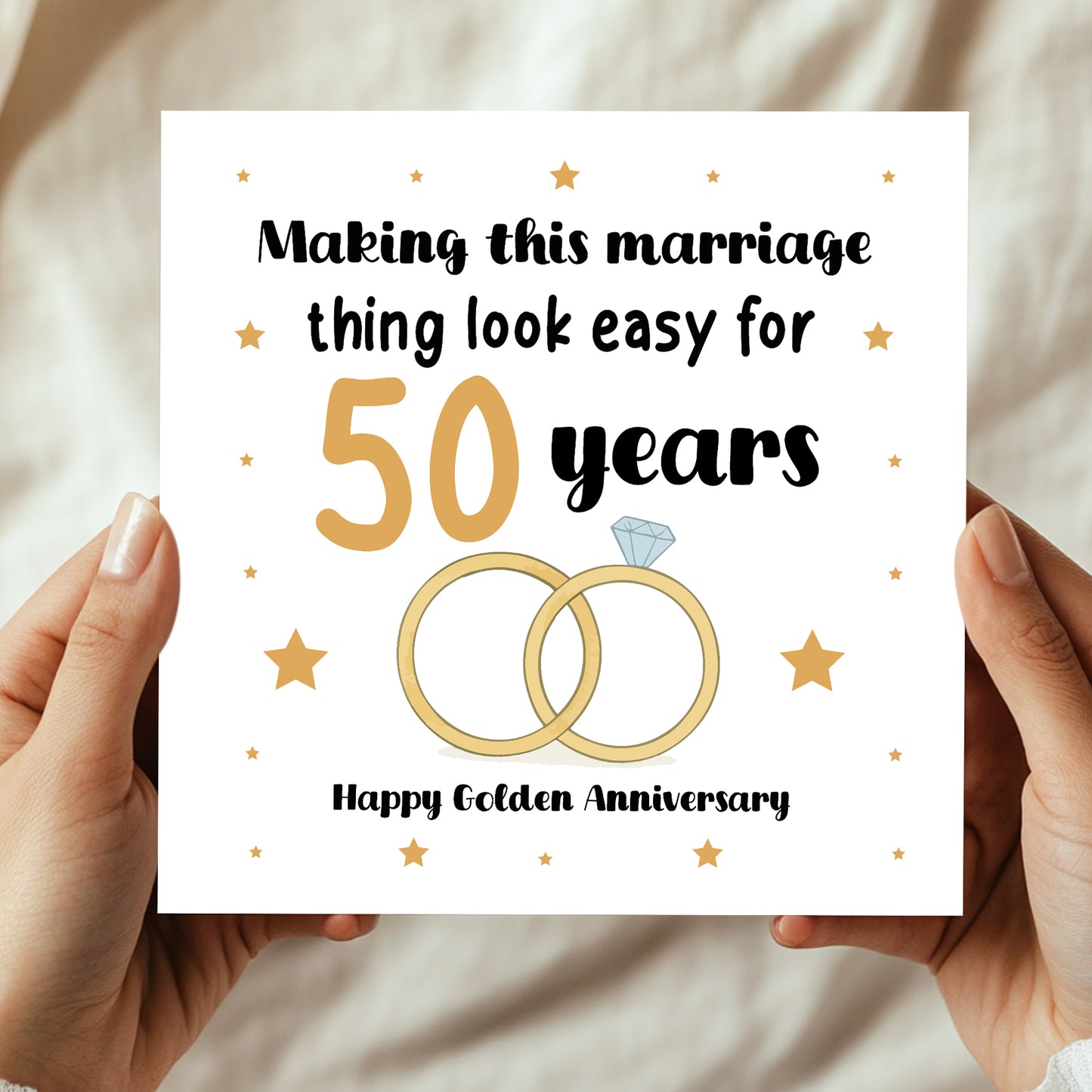 50th Wedding Anniversary Card For Husband Wife Couple