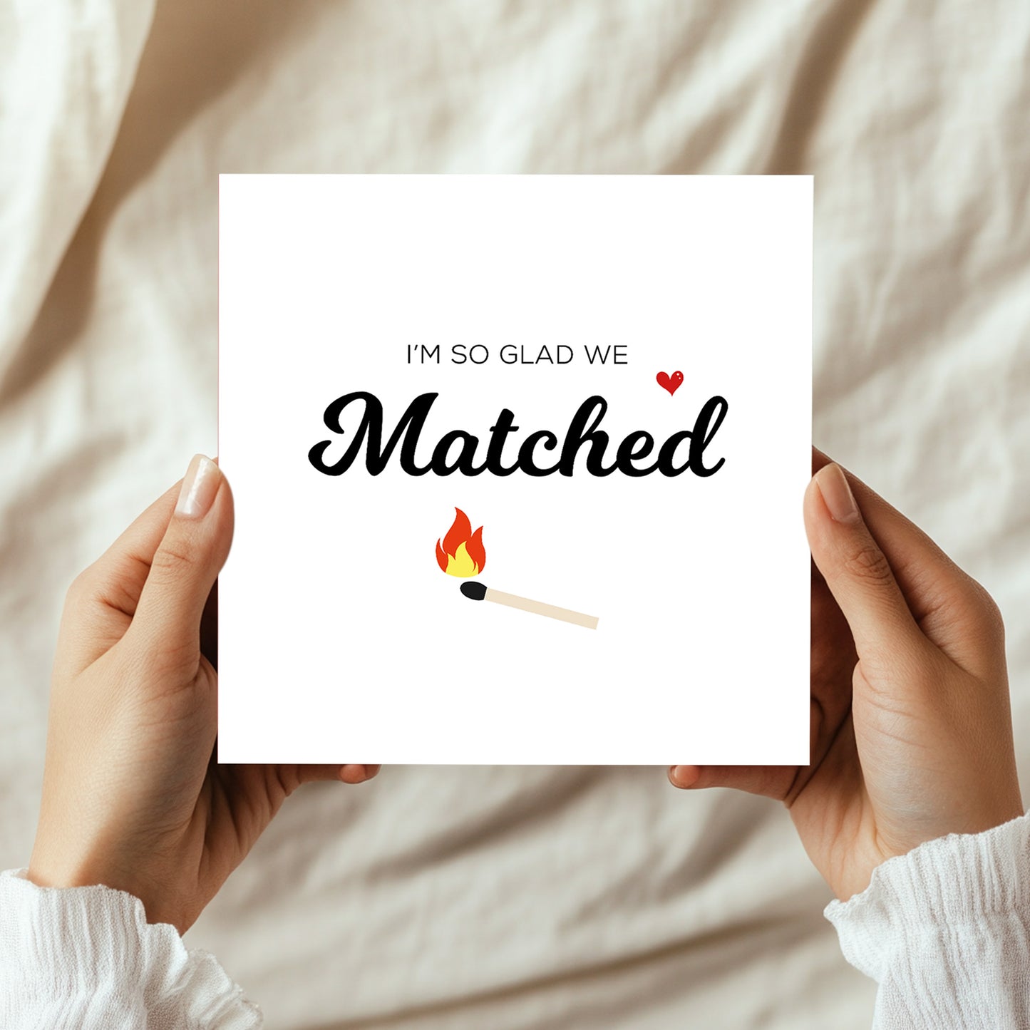 Dating App Valentines Card For Him I'm So Glad We Matched Card