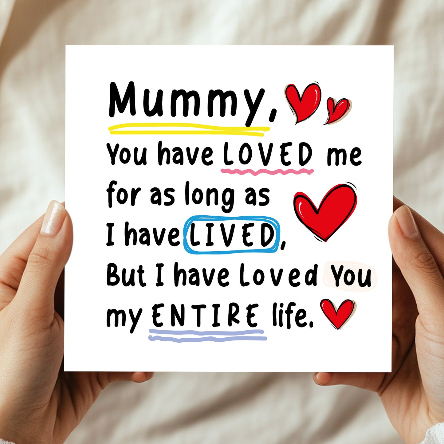 Card For Mummy With Kraft Envelope Mummy Birthday Card From Son