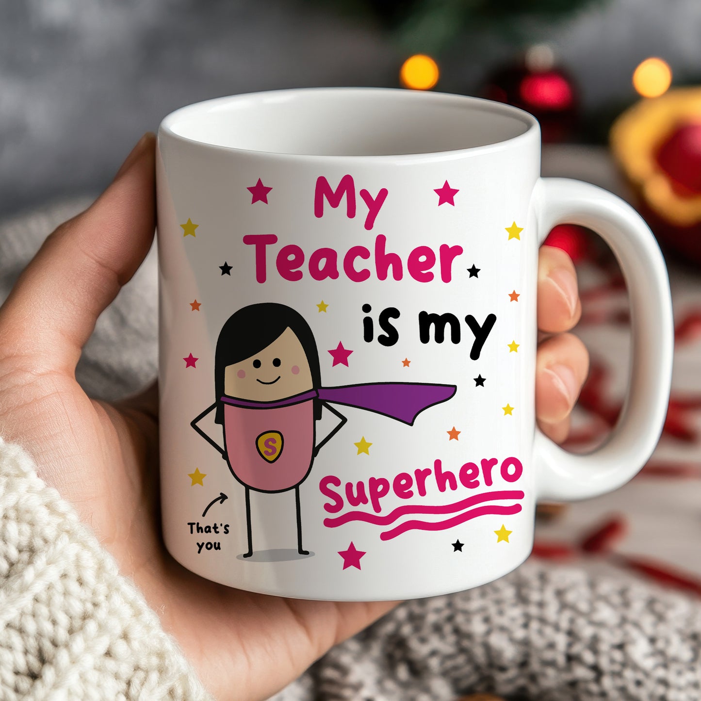 Gift For Teacher Mug Thank You Gift My Superhero Teacher Present