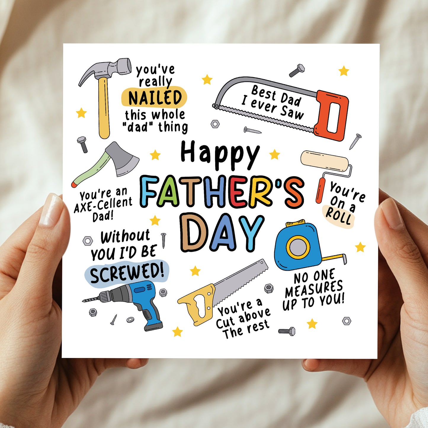 Happy Fathers Day Card Novelty Tool Pun Card For Dad Father's