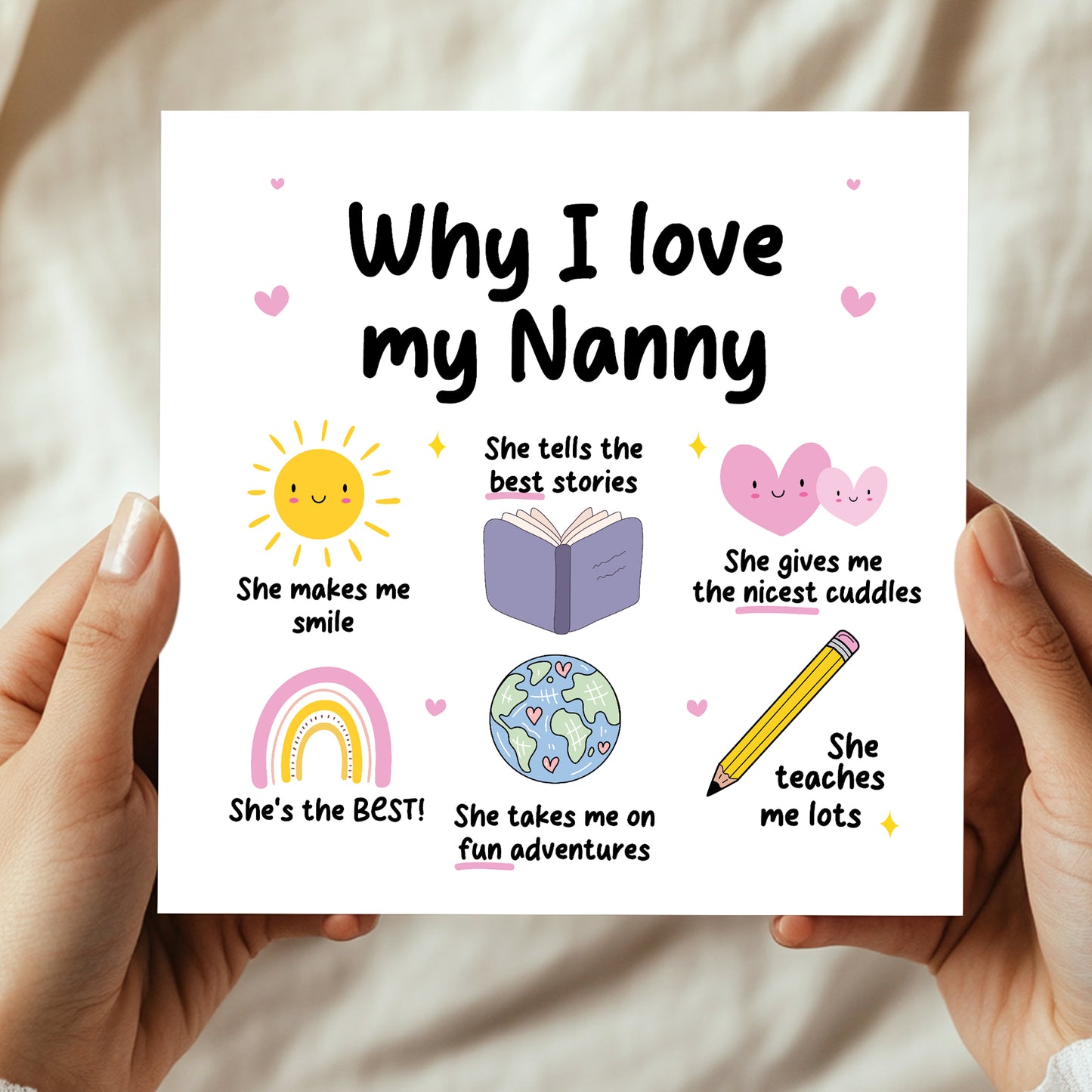 Nanny Card Why I Love Nanny Card Birthday Card for Nanny