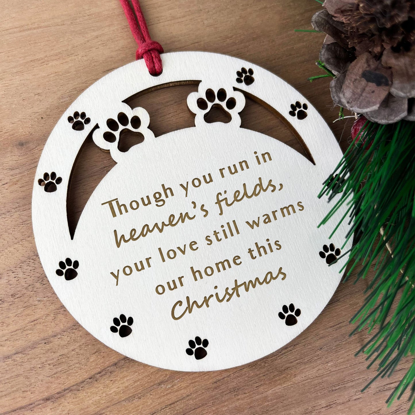 Memorial Christmas Bauble For Pet Dog Engraved Memorial Decor